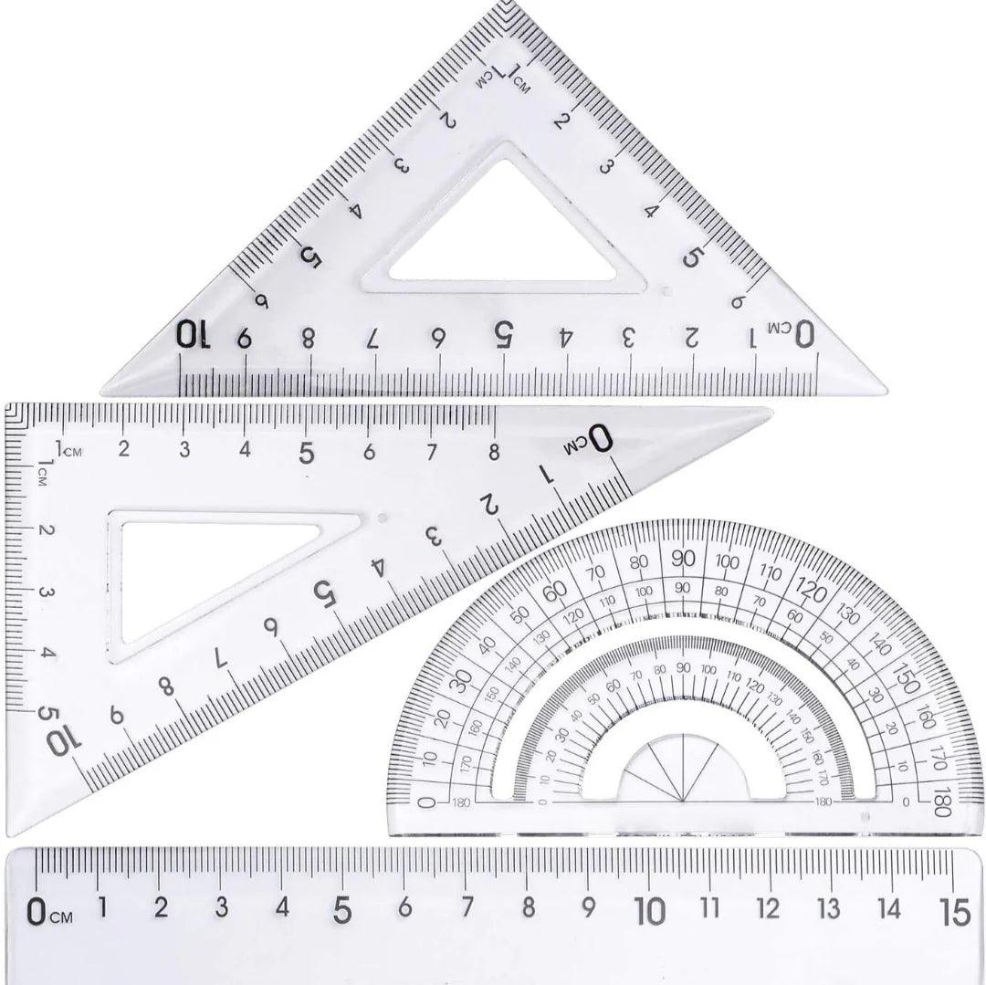 Math/Geometry Ruler Set - 4 Pcs. - Pepe Ganga Online | Everything for ...