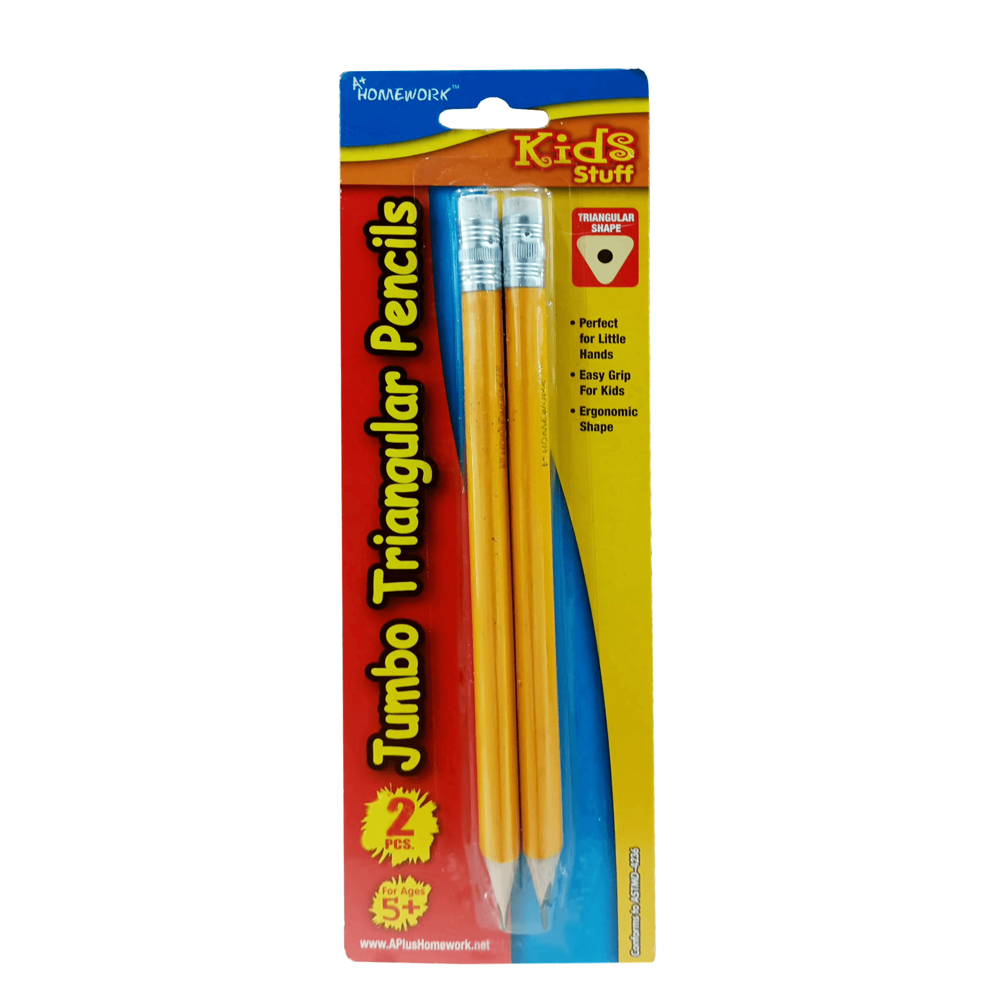 A+ Homework Jumbo Triangular Pencils 2PK - Pepe Ganga Online ...