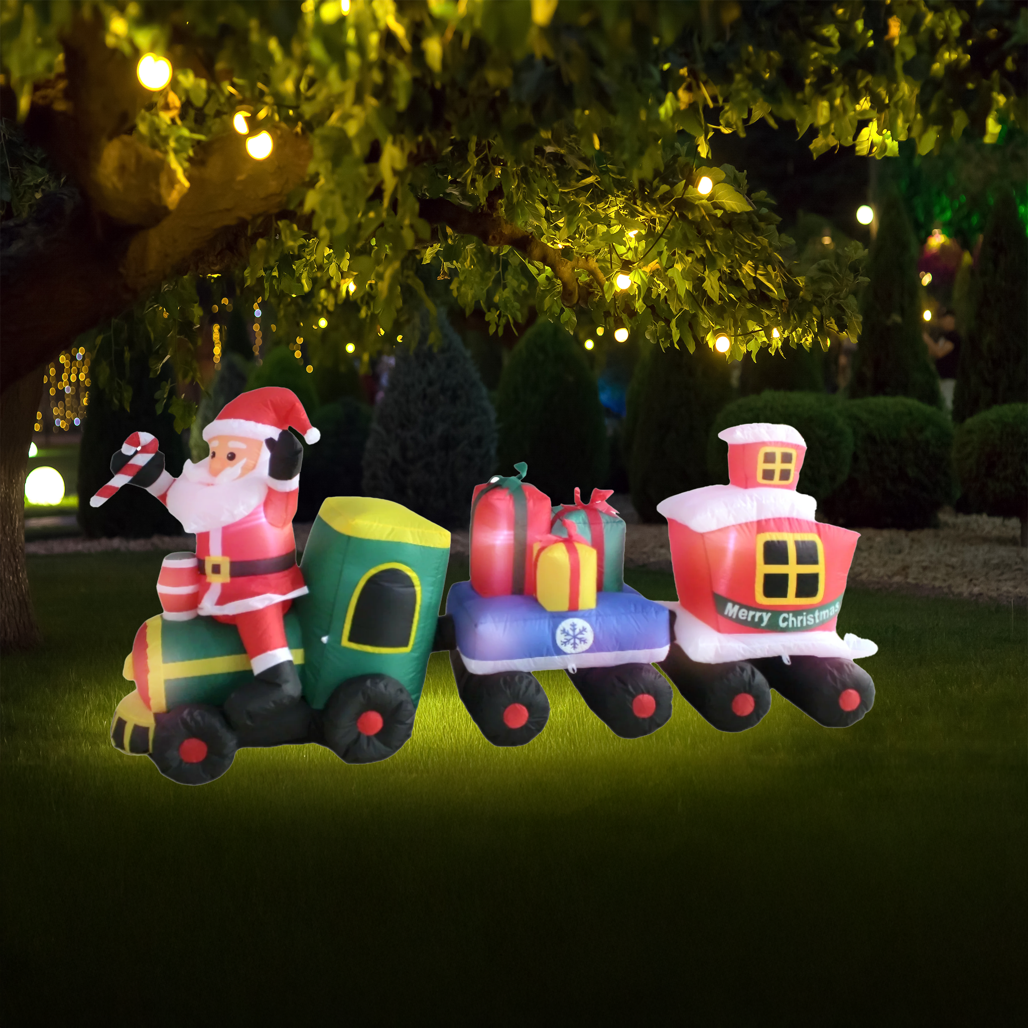 Tren de Santa Inflable Iluminado de Pies de Ancho Pepe Ganga