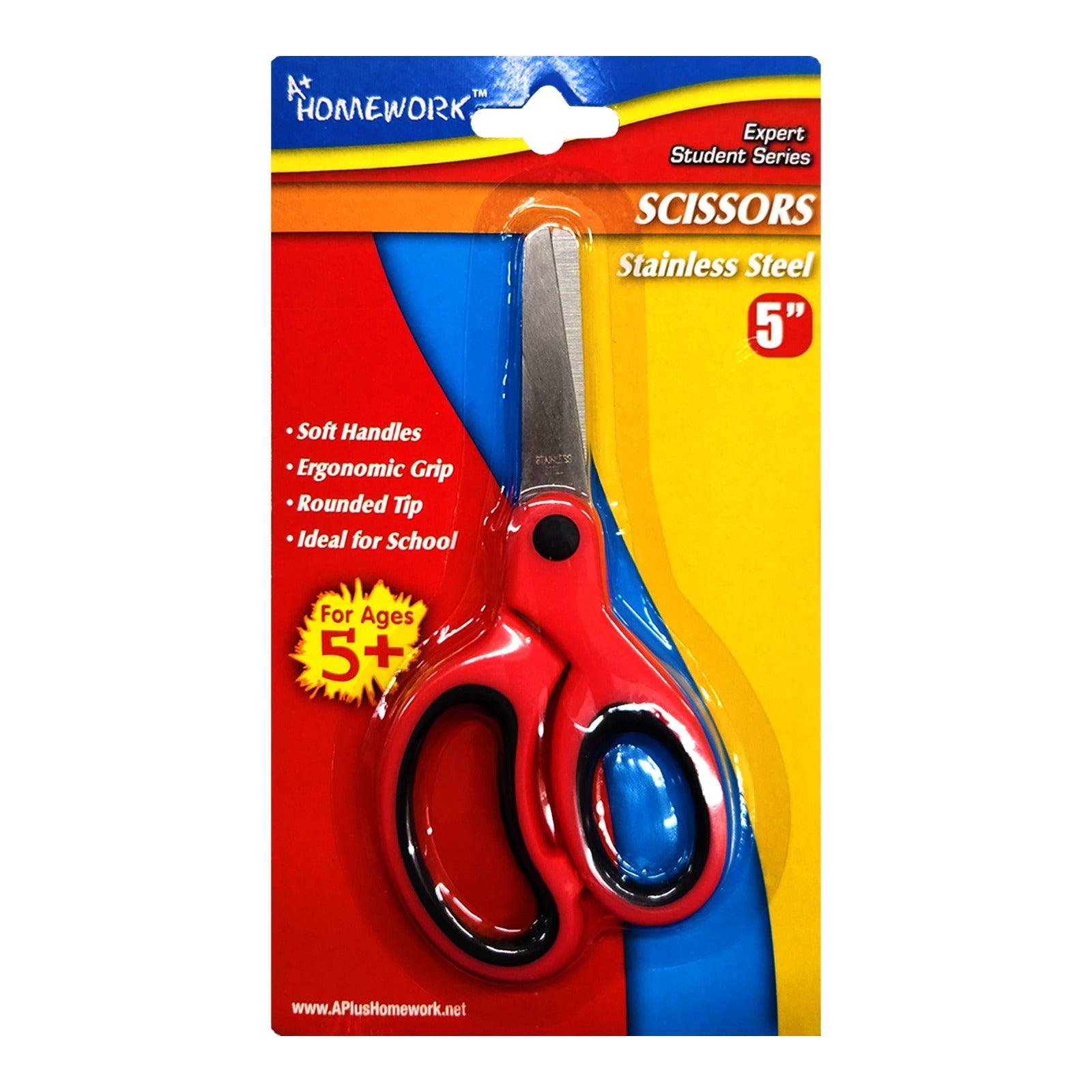 A+ Homework Round Tip Stainless Steel Scissors 5