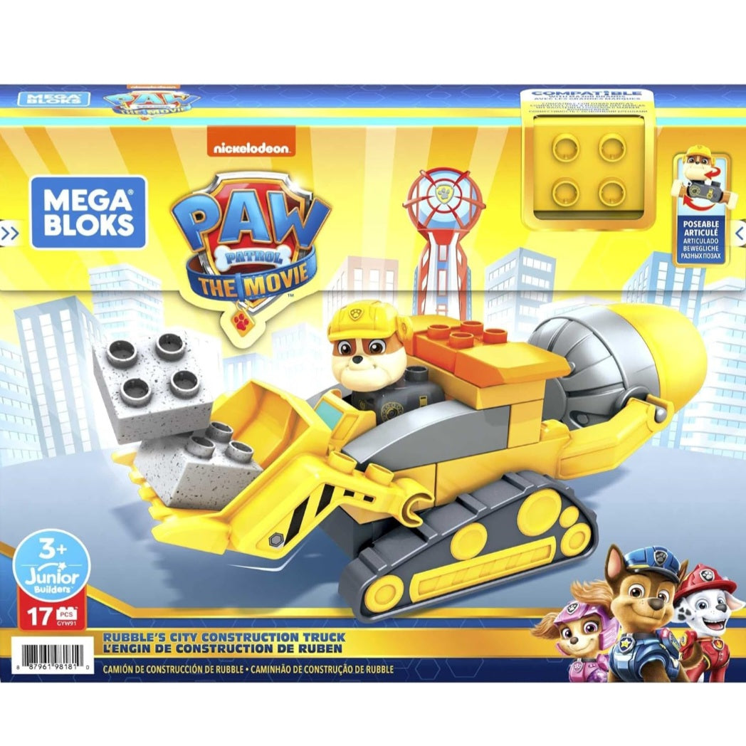 Paw Patrol Mega Blocks Rubble s City Construction Truck Pepe