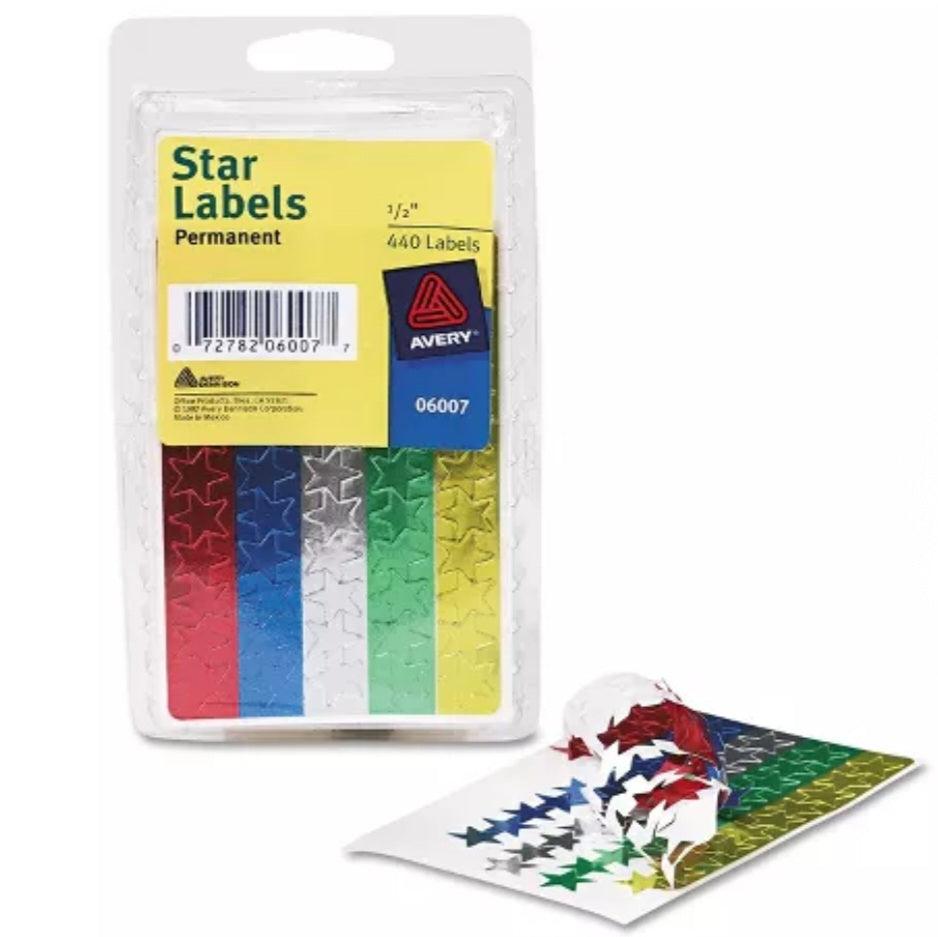 Avery Foil Star Labels 440 Count - 1/2 Diameter - Pepe Ganga Online ...