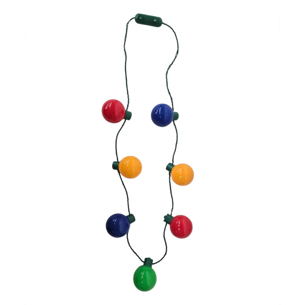 Novelties Christmas Necklaces Round Lighted Bulbs with 3 Flashing Mod