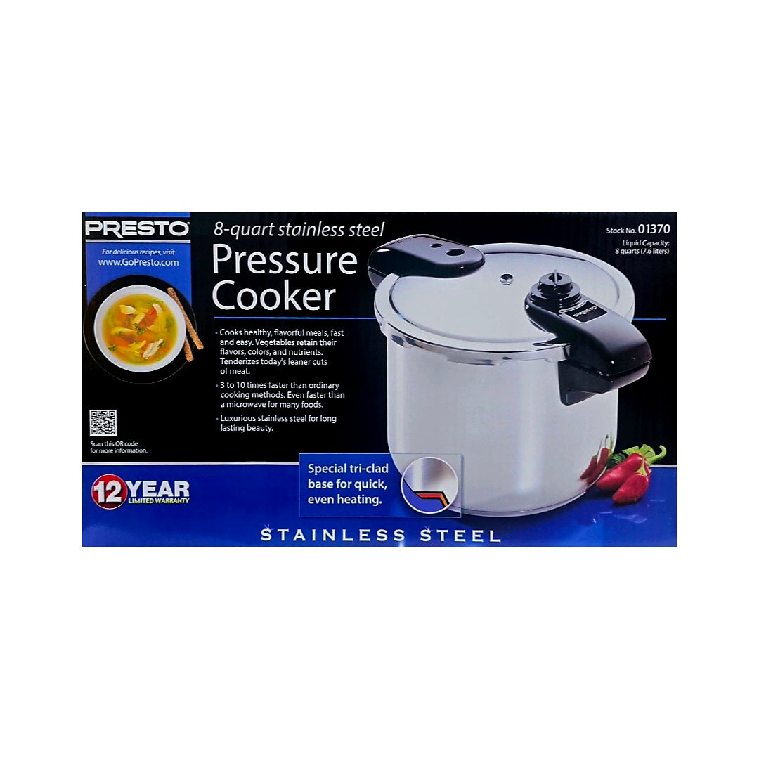 Presto 8-Quart Stainless Steel Pressure Cooker Pepe Ganga Online