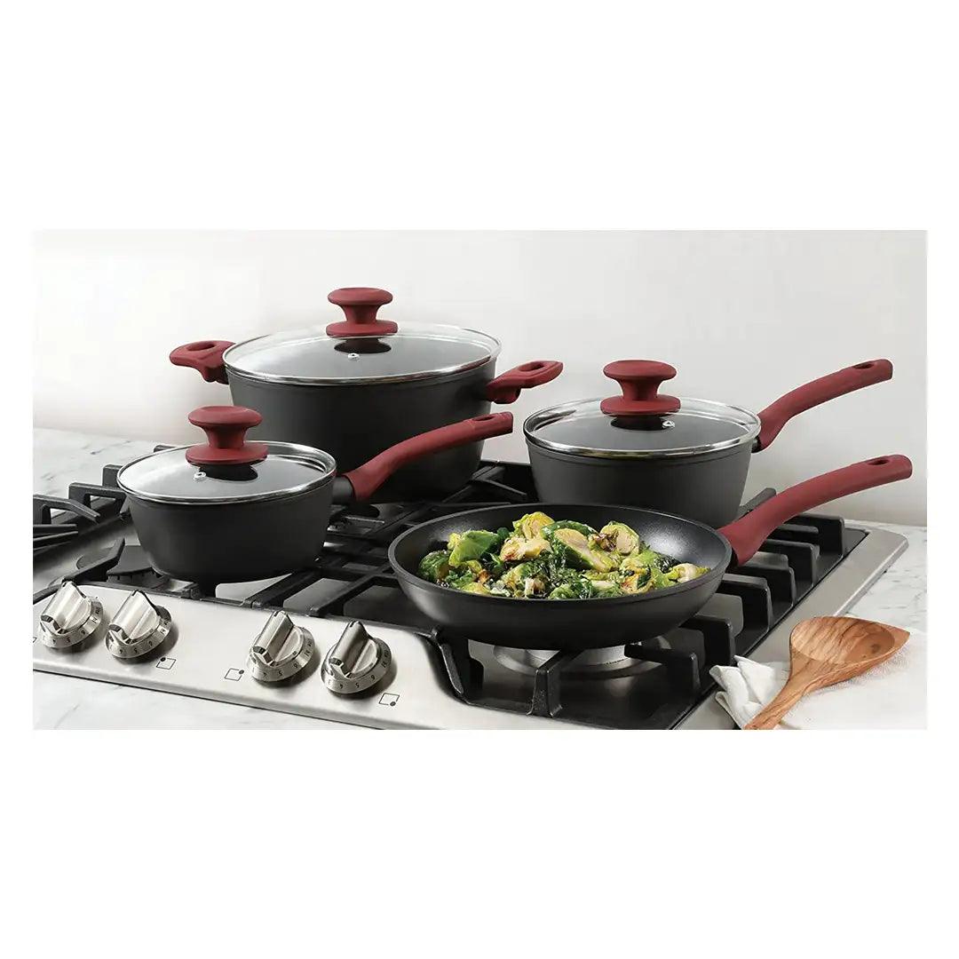 Gibson Home Chef du Jour 7-Piece Cookware Set Black