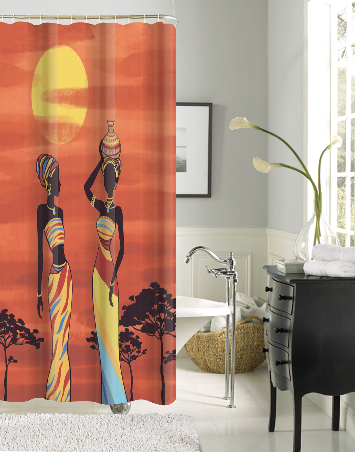 African discount shower curtain